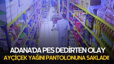 Adana'da Markete giren hırsız ayçiçek